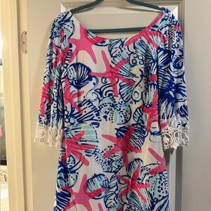 Lilly Pulitzer Harbour Tunic Dress She Shells EUC